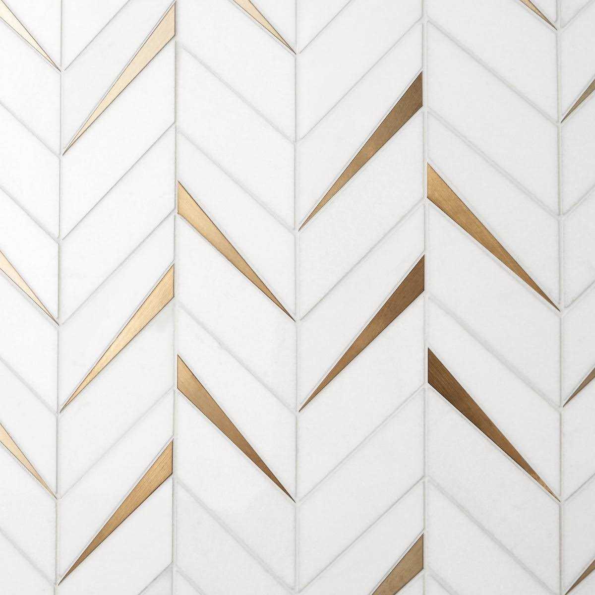 Ivy Hill Tile Love Lane 13.3 in. x 10.82 in. Polished Marble and Brass Wall Mosaic Tile - Image 5