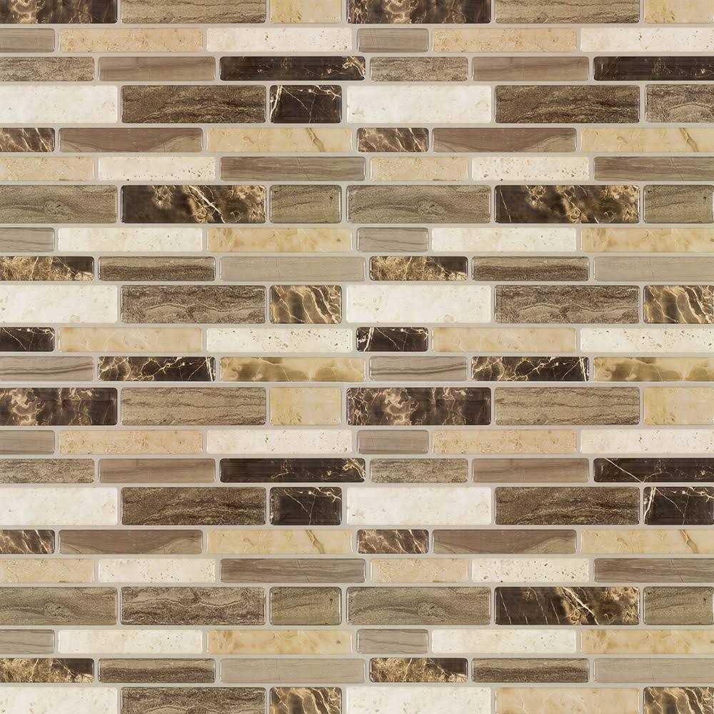Peel&Stick Mosaics Verona Beige 10-in x 10-in Glossy Composite Linear Peel and Stick Wall Tile PS101PEEL1010 - Image 5