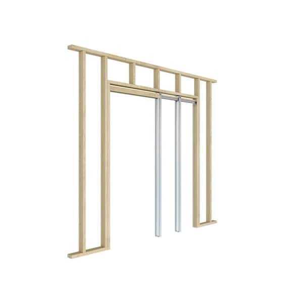 CALHOME Soft Close and Open 24 in. to 36 in. x 80 in. Aluminum Upright Universal Pocket Door Frame for 2 in. x 4 in. Stud Wal - Image 4