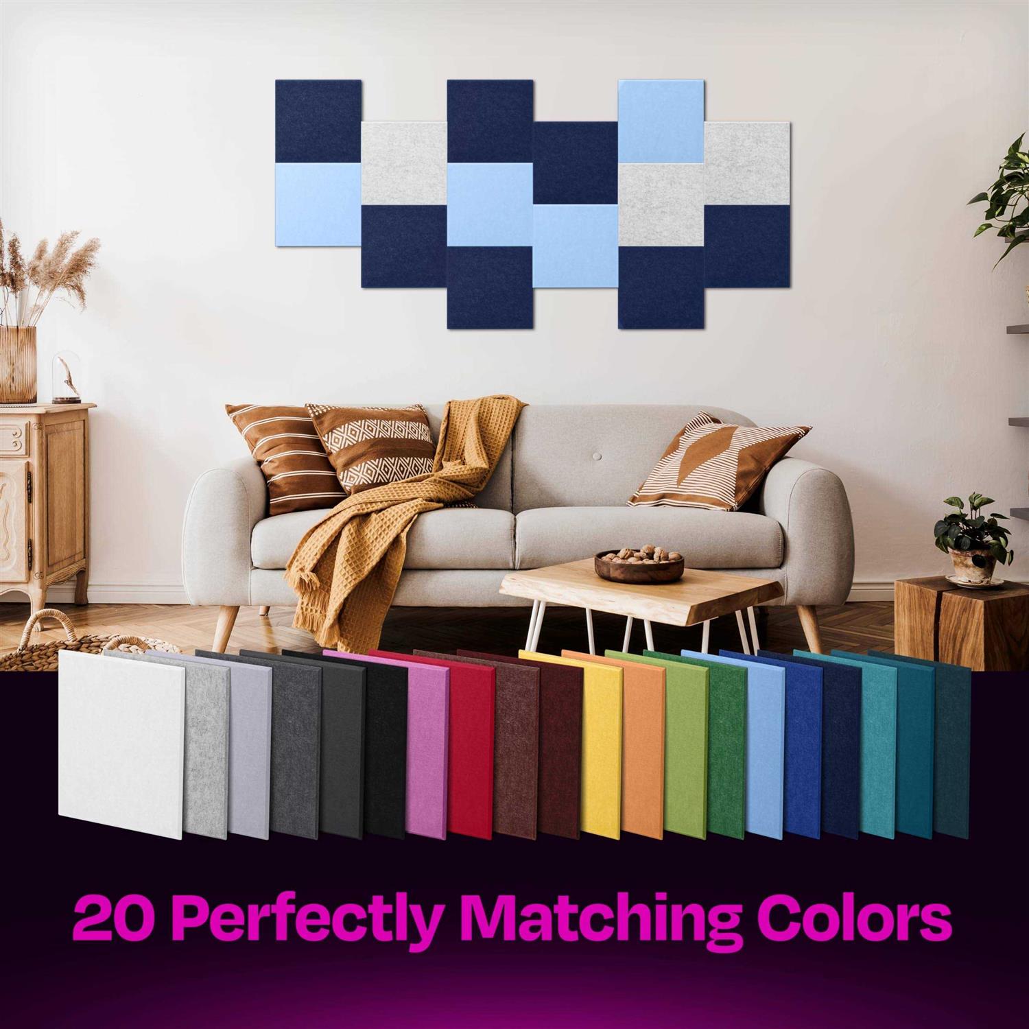 Ekkogo Acoustic Panels 12-Pack Soundproof Wall Panels X0.4'' Sound Panels High Density Sound Dampening Panels - Image 3