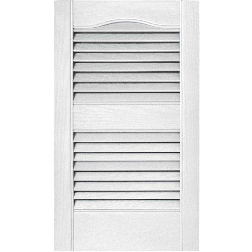 Builders Edge 12 in. x Louvered Vinyl Exterior Shutters Pair - Image 4