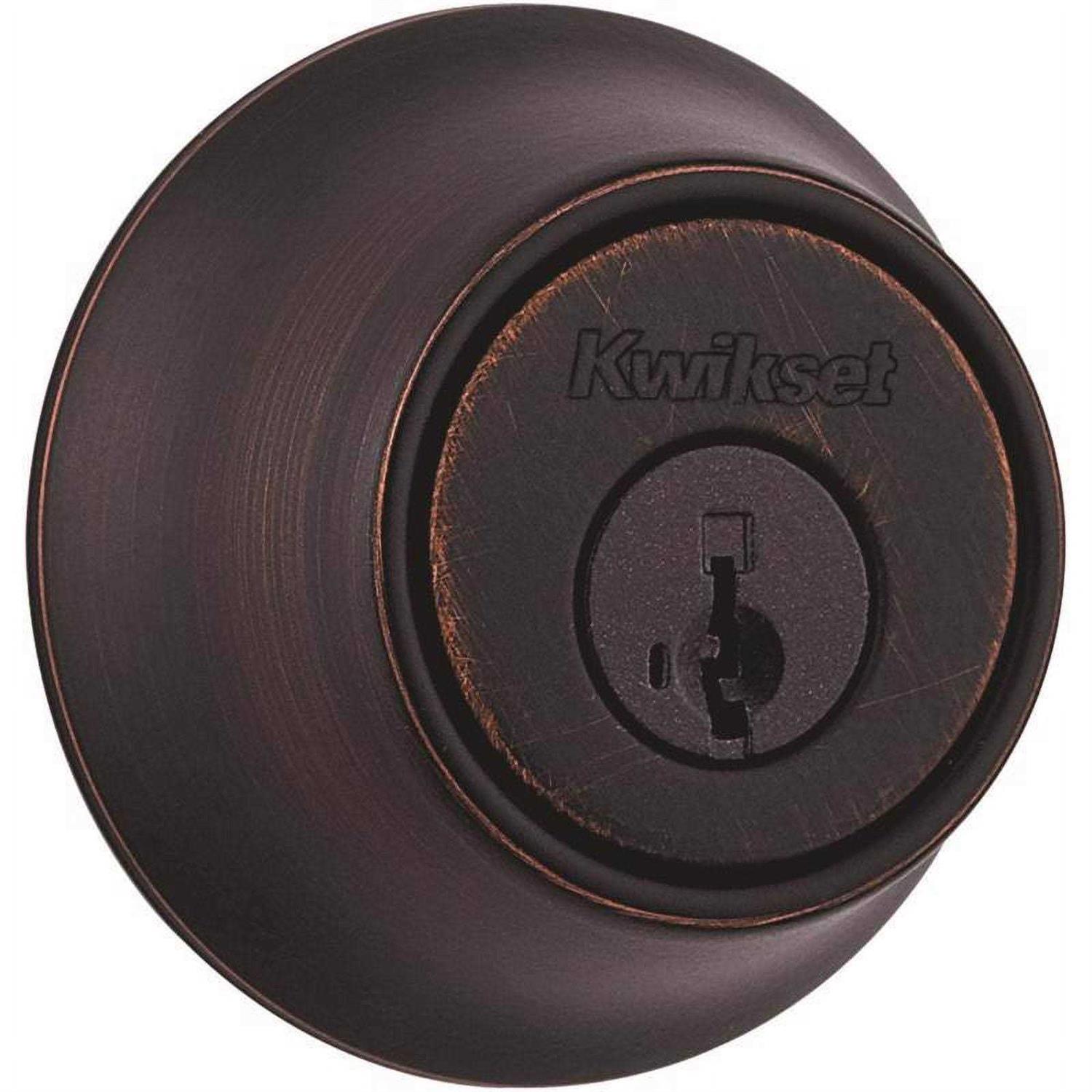 Kwikset SmartKey Security Classic Venetian Bronze Entry Knob and Single Cylinder Deadbolt KW1 2-3/4 - Image 3