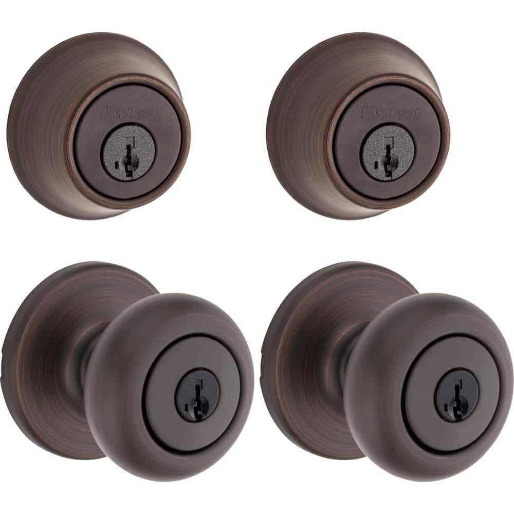 Kwikset SmartKey Security Classic Venetian Bronze Entry Knob and Single Cylinder Deadbolt KW1 2-3/4 - Image 4