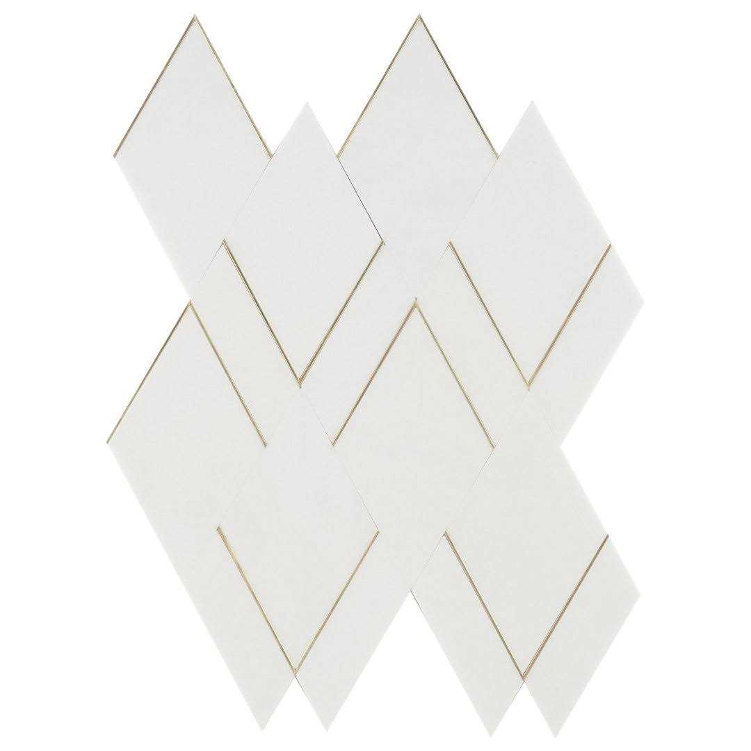 Ivy Hill Tile Mehko 11.81 in. x 14.96 in. Polished Marble and Brass Wall Tile - Image 5