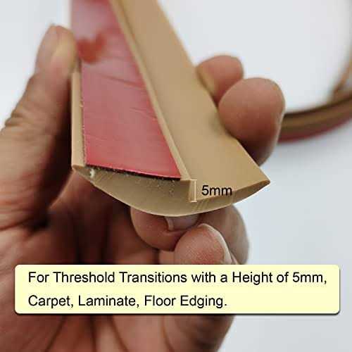 DAILISEN 9.84ft Vinyl Self Adhesive Overlap Threshold Reducer,Flooring Tile Laminate Border Transition Strip,Flat Carpet Rug Edging Strips - Image 5