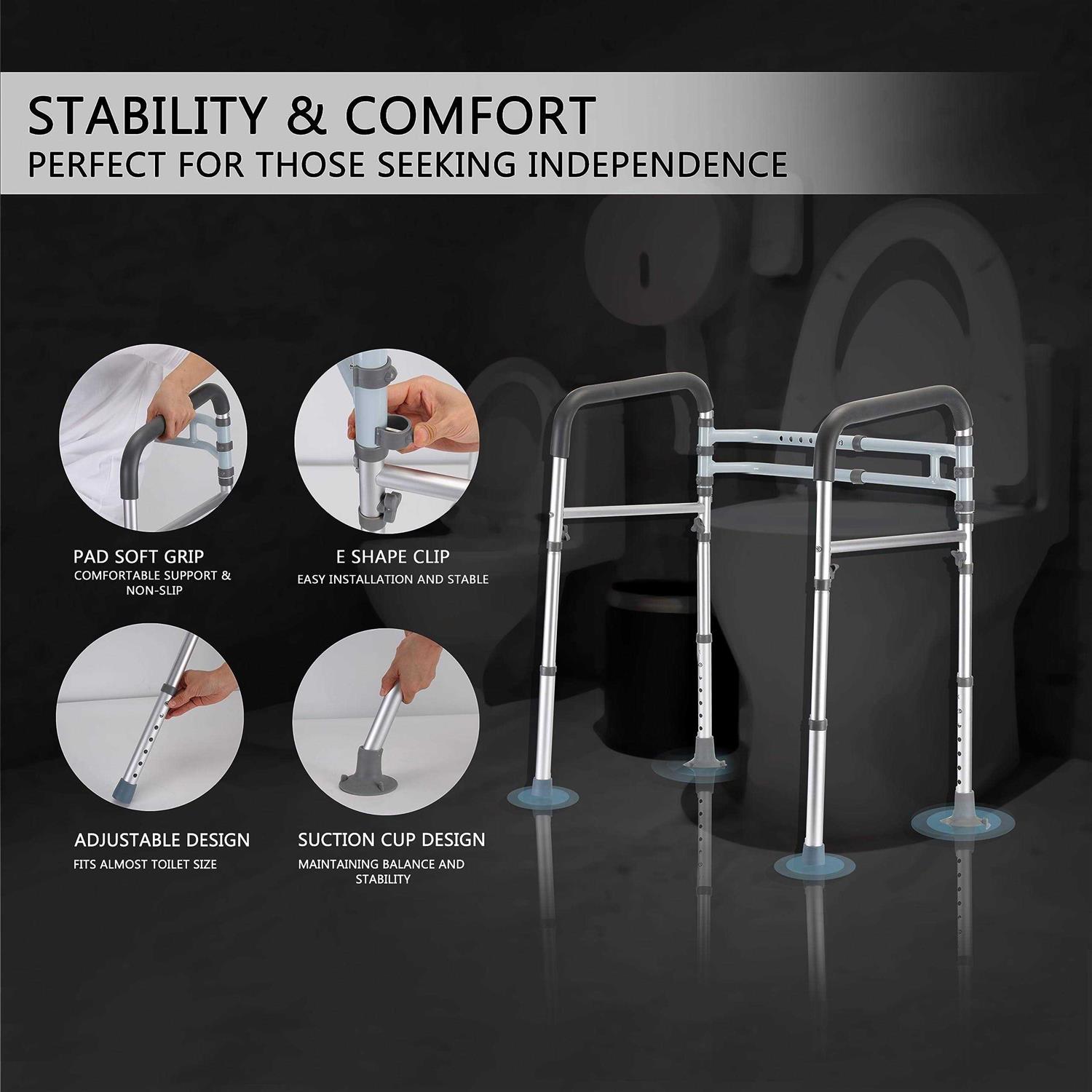 lianjindun FSA/HSA Eligible Toilet Safety Rails Adjustable Toilet Safety Frame for Elderly - Image 3