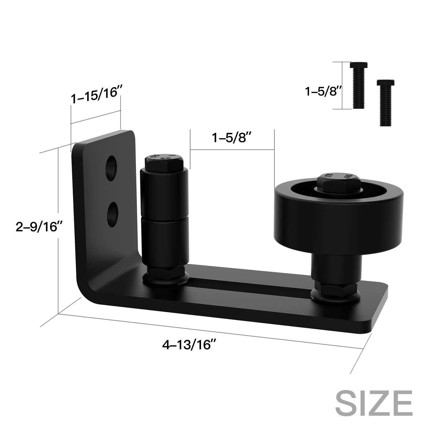 Orgerphy Black 12 Inch Barn Door Handle with Latch and Adjustable Floor Guide Kit - Image 4