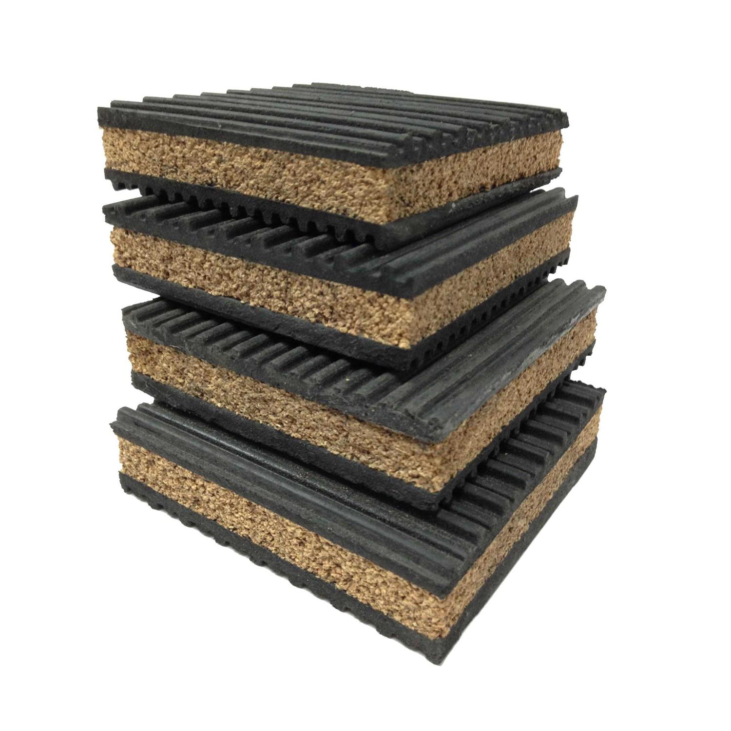 PneumaticPlus 4 Pack of Anti Vibration Pads 4 x 4 x 7/8 Rubber/Cork Vibration Isolation Pads - Image 5