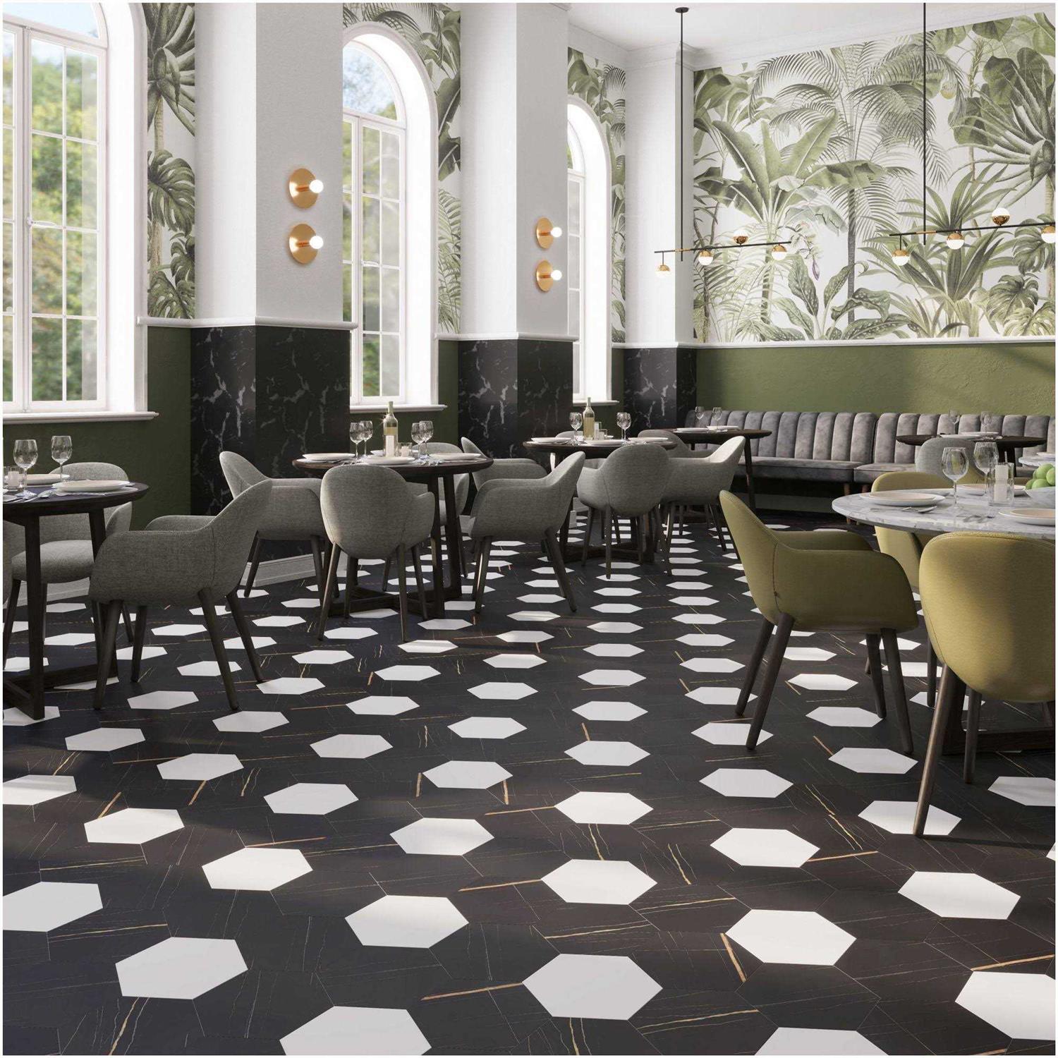 Lucida Mosaicore 8-13/16 Wide Smooth Noir Vinyl Tile Flooring SC-4159 - Image 4