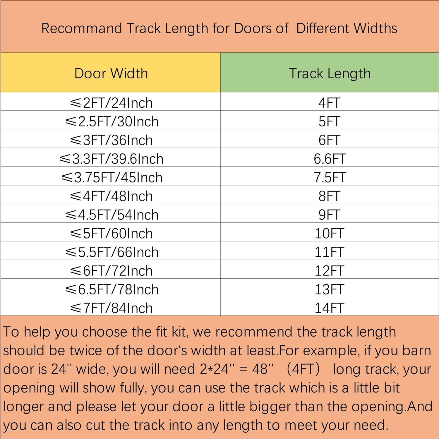 WINSOON Frosted Black Sliding Barn Door Hardware Track Kit for Single with Non-Routed Floor Guide - Image 4
