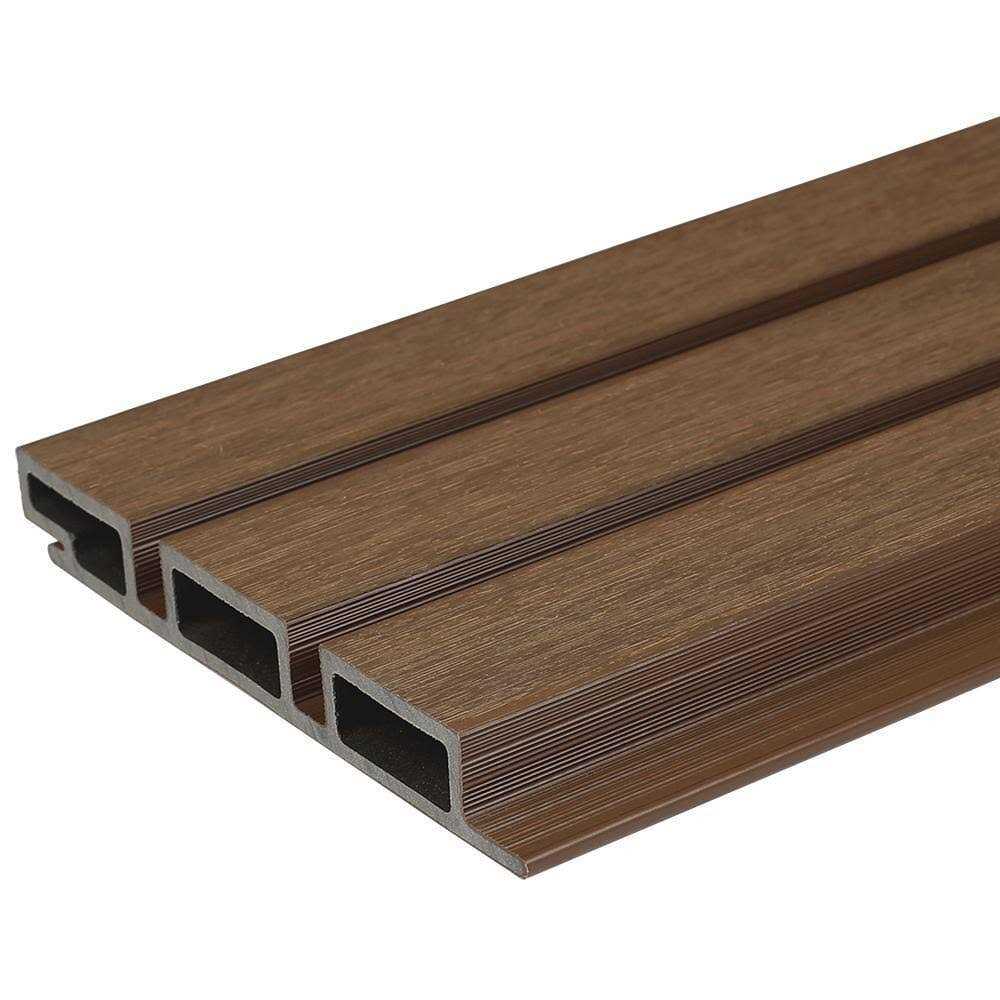 NewTechWood European Siding System 4.8 in. x 12 in. Composite Belgian Board Siding Sample Board in Brazilian Ipe - Image 4