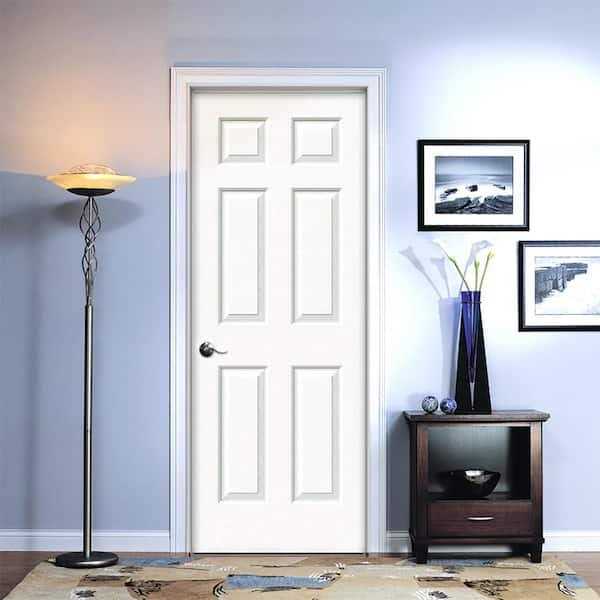 JELD-WEN 80 in. Colonist Painted Left-Hand Molded Composite MDF Single Prehung Interior Door - Image 5