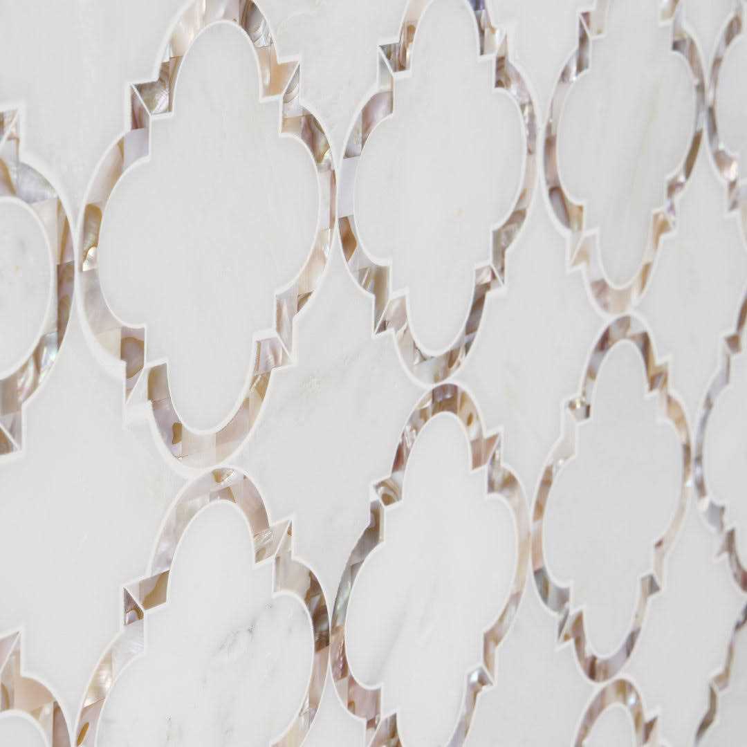 Ivy Hill Tile Veil Diana White 13.8 in. x 13.8 in. Polished Marble Mosaic Tile - Image 4