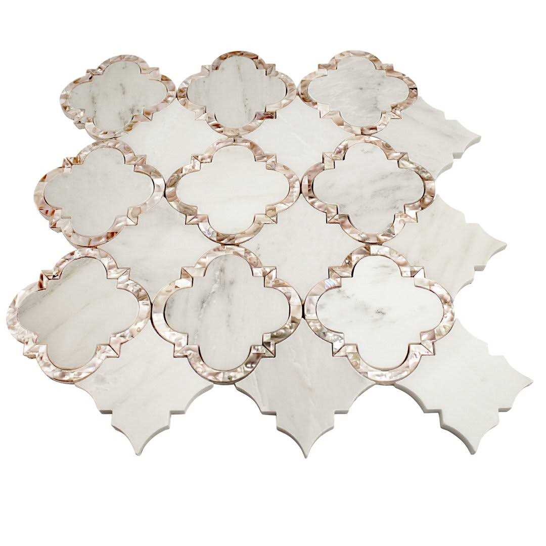 Ivy Hill Tile Veil Diana White 13.8 in. x 13.8 in. Polished Marble Mosaic Tile - Image 5