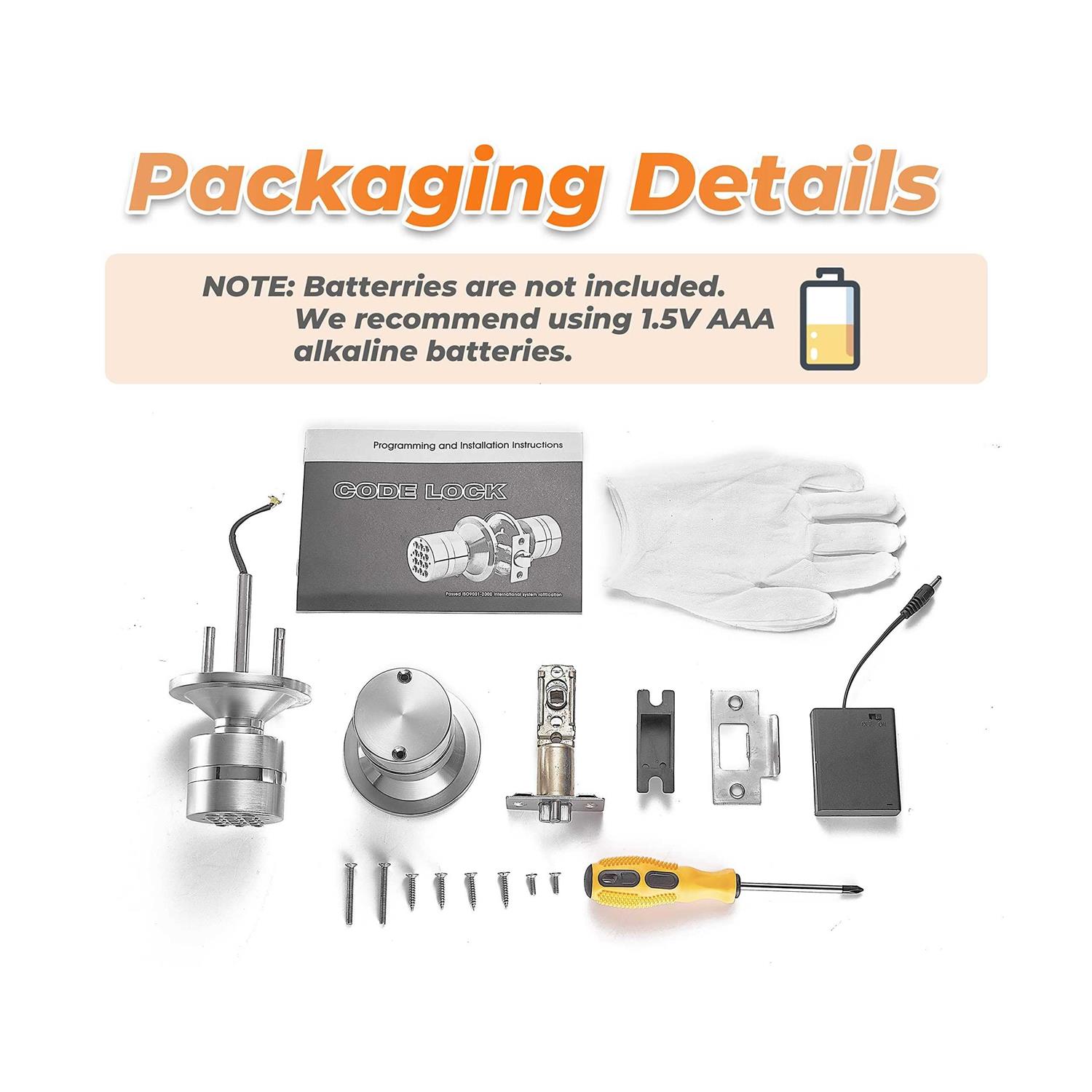 Keyless Electronic Entry Door Knob Keypad Smart Door Knob Interior Door Handle with Lock - Image 3