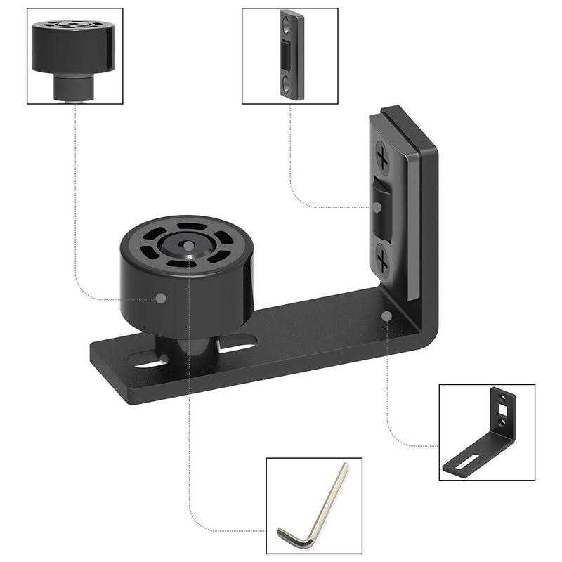 CCJH Sliding Barn Door Floor Guide Adjustable Wall Mounted Bottom Double Rollers Guide - Image 4
