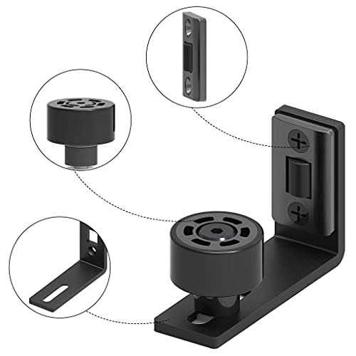 CCJH Sliding Barn Door Floor Guide Adjustable Wall Mounted Bottom Double Rollers Guide - Image 5