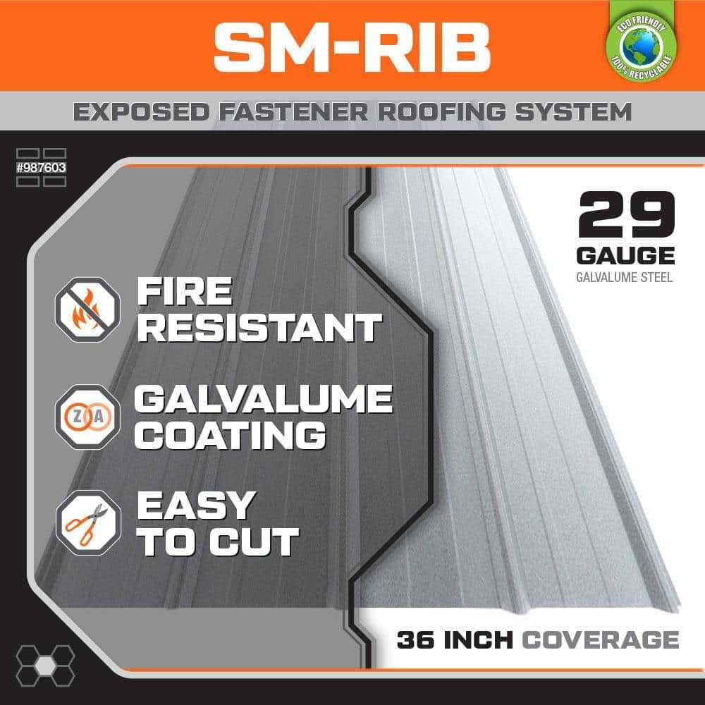 Gibraltar Building Products SM-Rib Galvalume Steel 29-Gauge Roof/Siding Panel - Image 3