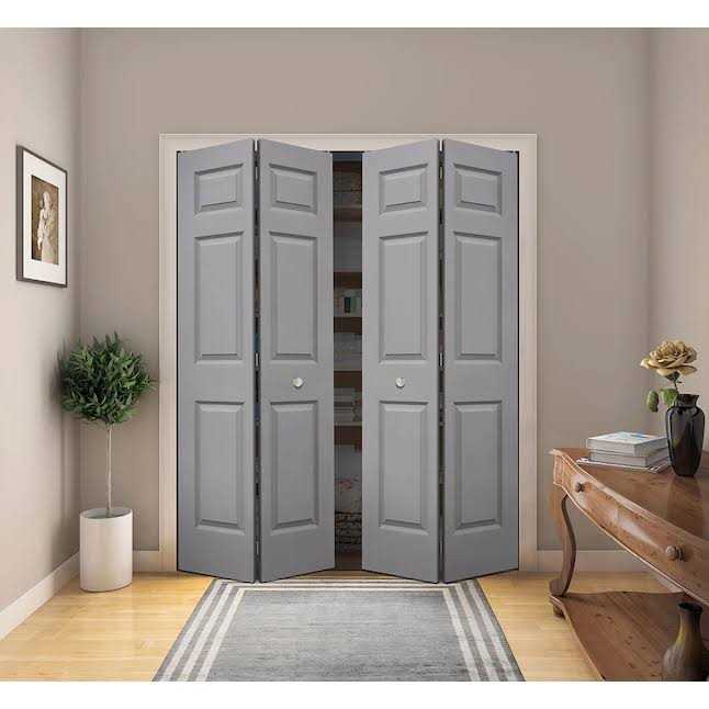 ReliaBilt Colonist Textured 30-in x 80-in Primed 6-Panel Hollow Core Primed Molded Composite Bifold Door LO10758 - Image 3