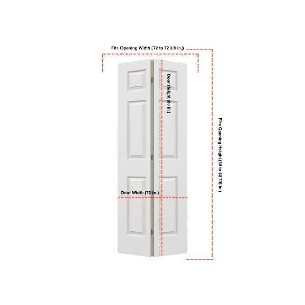 JELD-WEN 80 in. Colonist Painted Textured Molded Composite MDF Closet Bi-Fold Door - Image 4