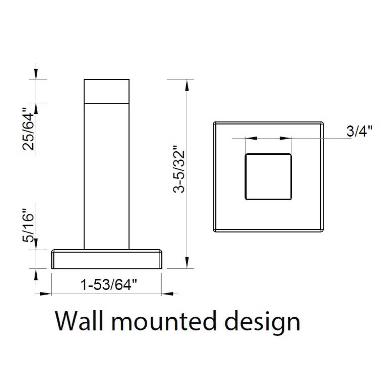 INOX Dsix14 DSIX 3-1/8 Modern Baseboard Wall Mounted Rigid Post Door Stop Door Bumper - Image 4