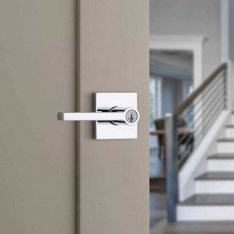 Kwikset Halifax Lever with Square Rose Privacy 730HFLSQT - Image 3