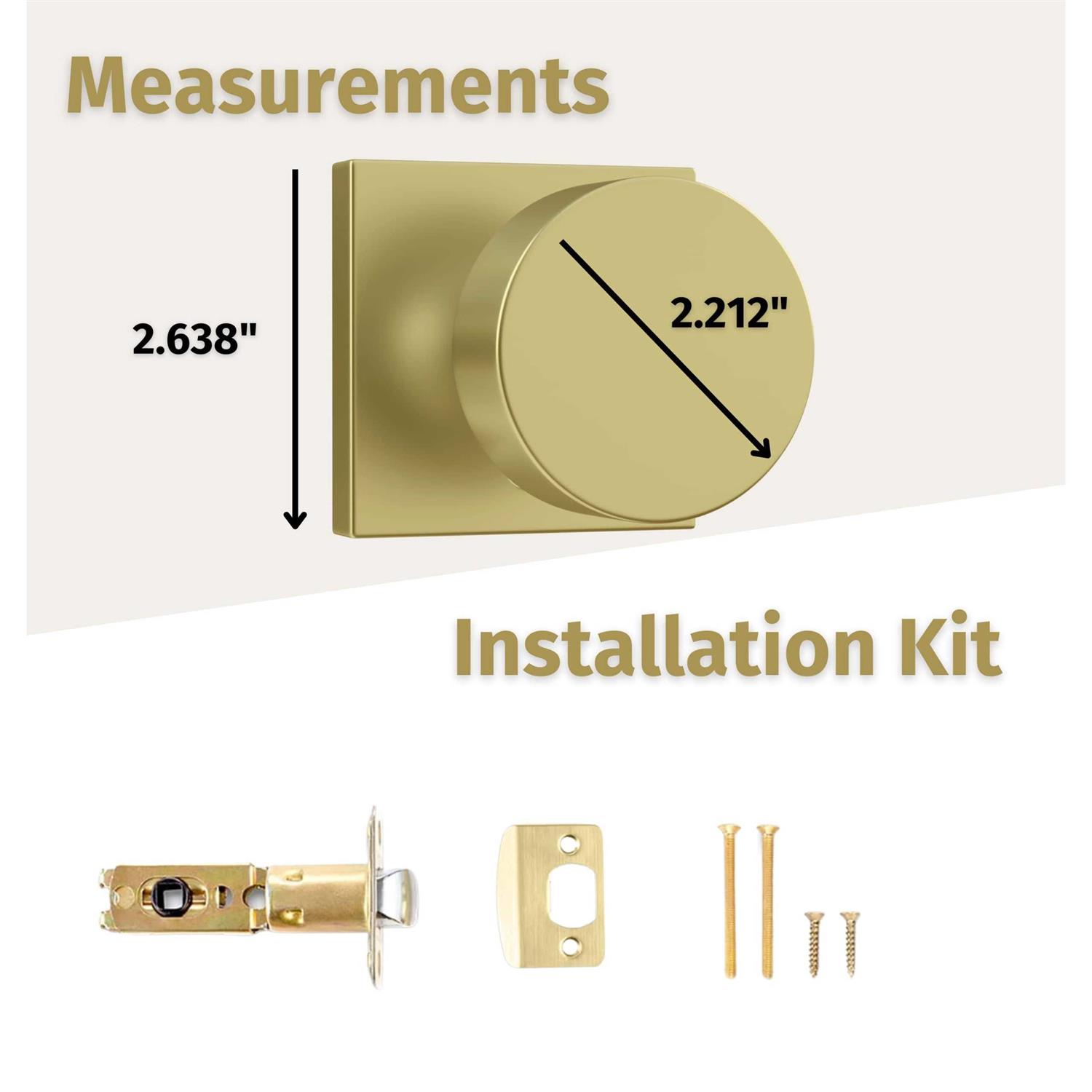 Mega Handles Passage I Door Knob for Hallway Closet and Bathroom Reversible Heavy Duty Design Fits All Standard Sizes Screws at MechanicSurplus.com - Image 4