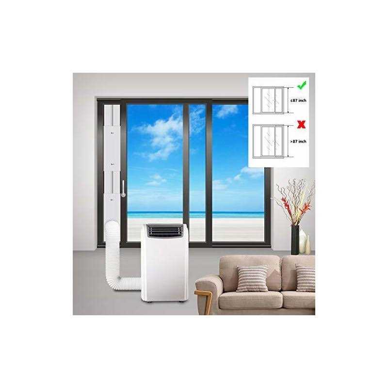gulrear Portable Air Conditioner Sliding Door Vent Kit,Universal Balcony Sliding Door Seal Plate for Portable AC,Max Adjustable Length 228cm/90Inch - Image 3
