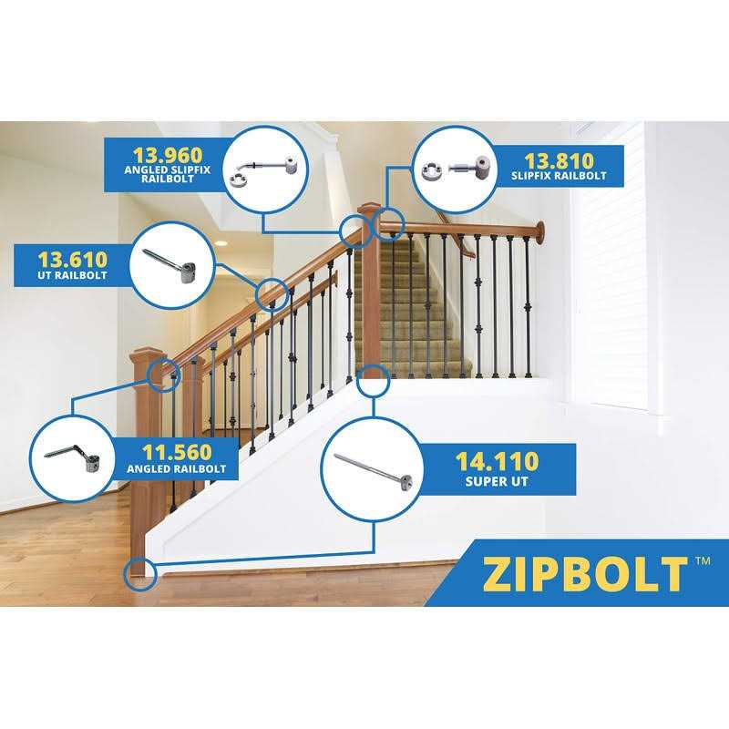 Zipbolt UT Railbolt 13.610 Connects Staircase Handrails to Spindles - Image 5