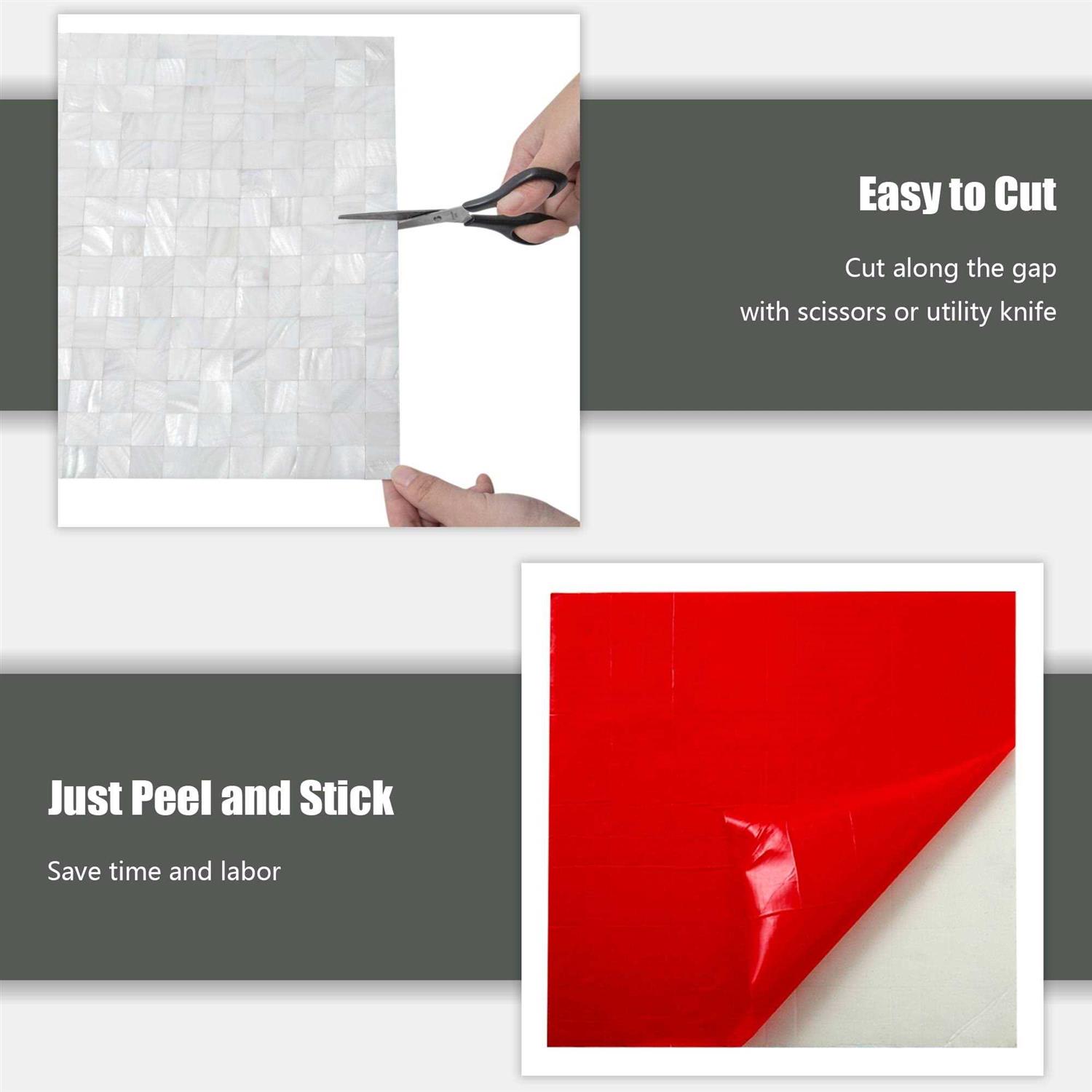 Kasaro Peel and Stick Mosaic Shell Backsplash Tile for Bedroom and Bathroom Wall Decor Mother of Pearl - Image 4