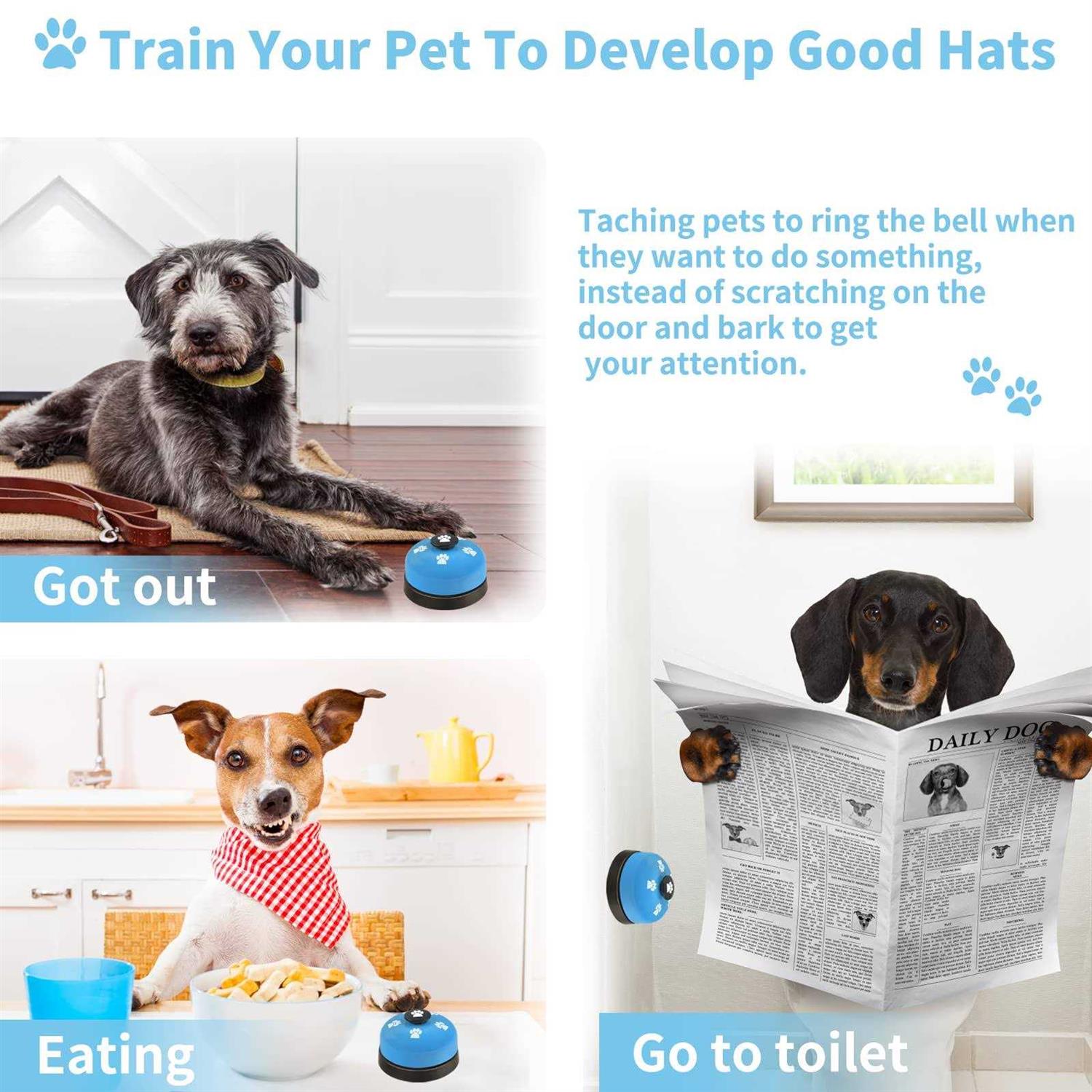 JIMEJV 2 Pack Dog Doorbells, Pet Training Bells for Go Outside Potty Training and Communication Device Large Loud Dog Bell Cat Puppy Interactive - Image 4
