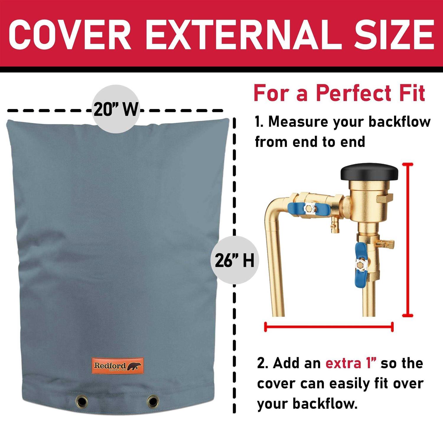 Redford Supply Co. Cold Snap Double Wall Cotton Backflow Preventer Insulation Cover - Image 3
