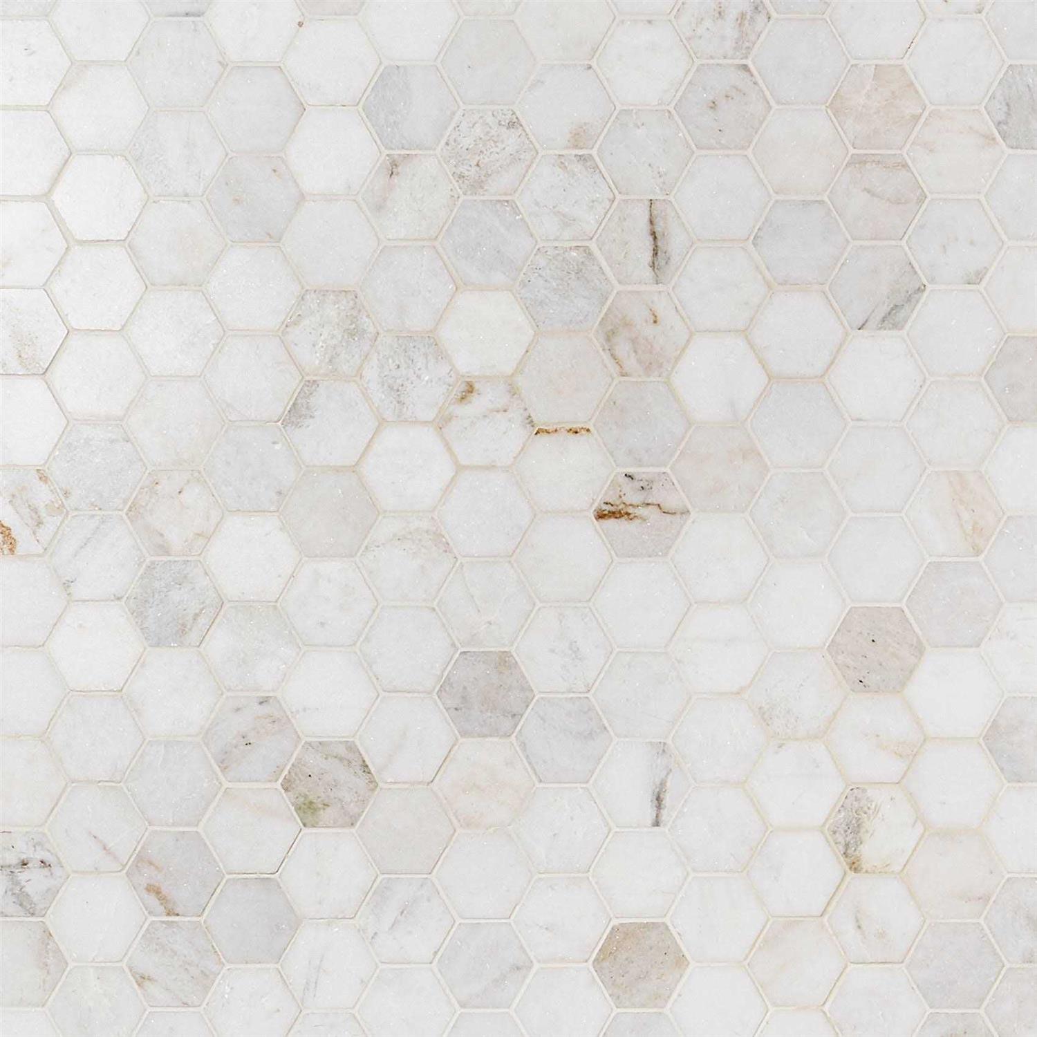 Ivy Hill Tile Arctic White 11.73 in. x 12 in. Hexagon Polished Marble Mosaic Tile - Image 3