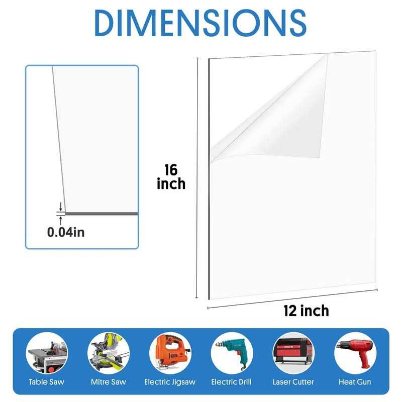 Generic DisplayBug Plexiglass Sheets Pack of 10 – Durable PET Sheet Panels for Poster Frames, Picture Frames, Arts and Crafts Plastic Sheeting – - Image 5