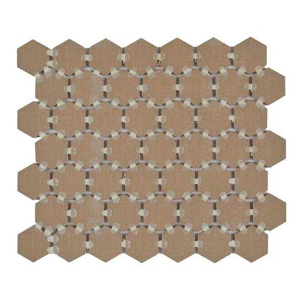Marazzi Moroccan Concrete 10 in. x 11 in. Glazed Ceramic Hexagon Mosaic Tile - Image 3