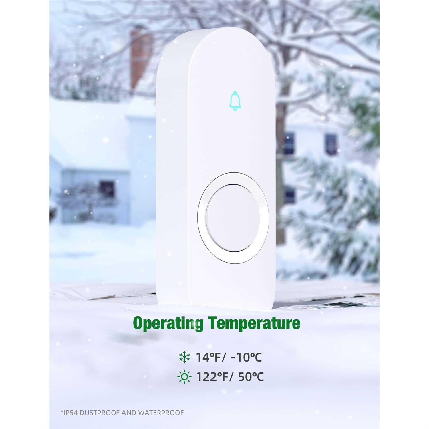 Aida Lighted Wireless Doorbell Home Waterproof Doorbell 1,000ft Range - Image 3