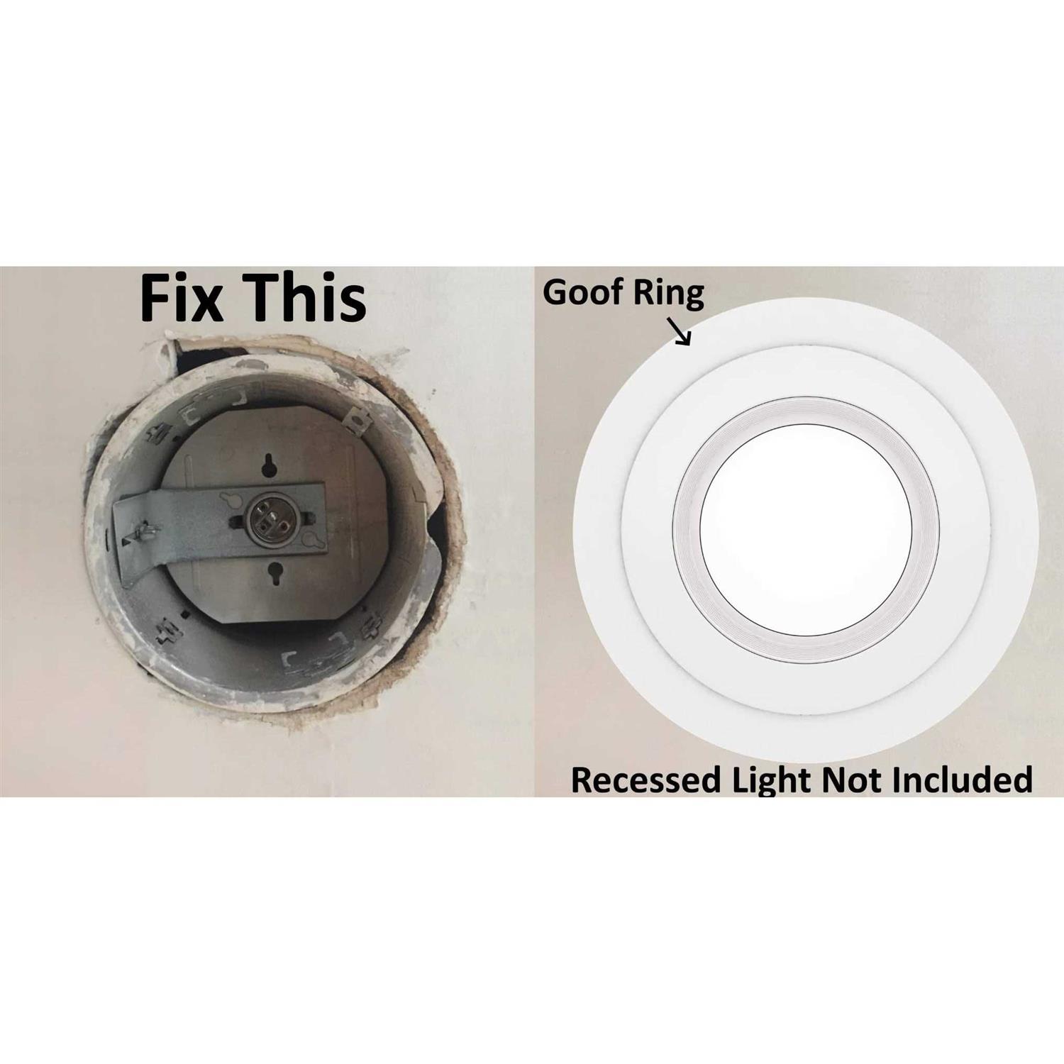 Lighting Labs 6 Pack Matte White Goof Trim Ring Recessed Can Lighting Down Light - Image 4