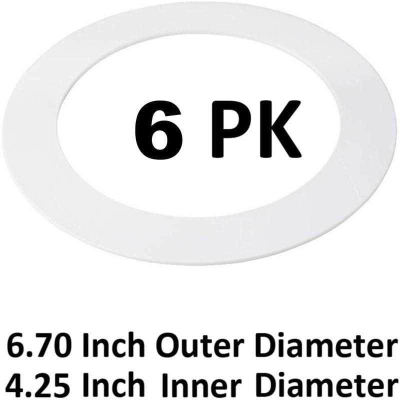 Lighting Labs 6 Pack Matte White Goof Trim Ring Recessed Can Lighting Down Light - Image 5