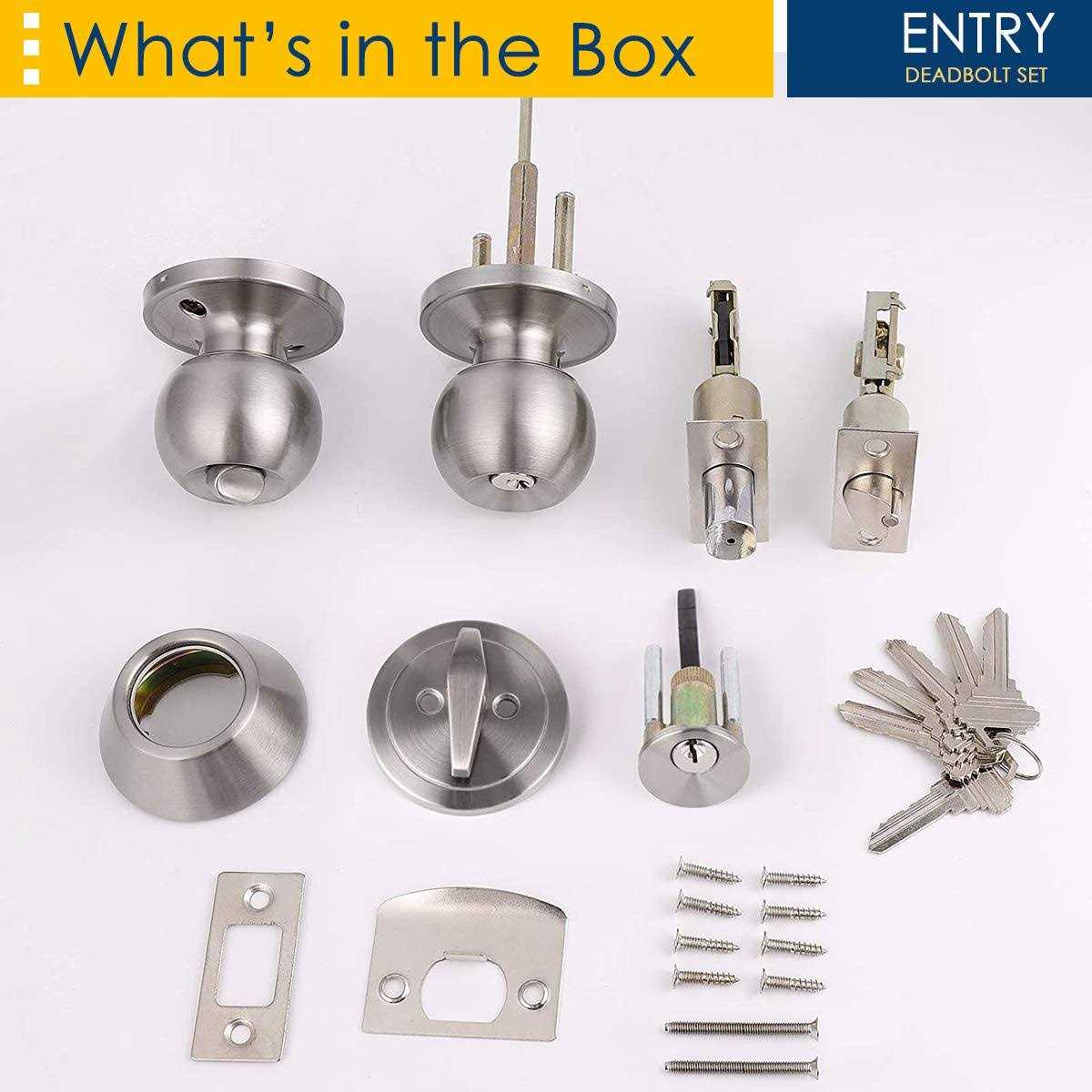 home improvement direct Keyed Alike Entry Door Knobs and Single Cylinder Deadbolt Lock Combo Set Security for Entrance and Front Door - Image 3