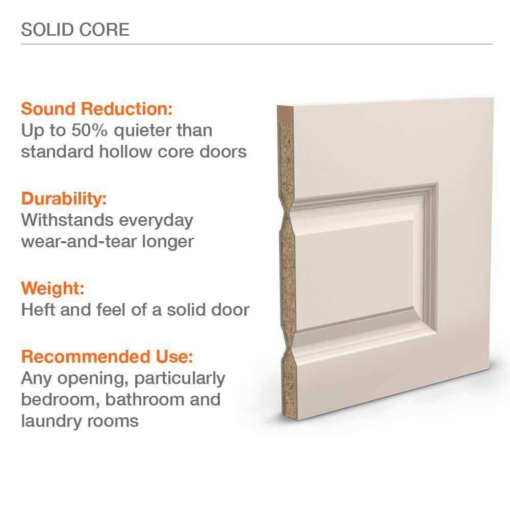 JELD-WEN 80 in. Craftsman Painted Smooth Solid Core Molded Composite MDF Interior Door - Image 3
