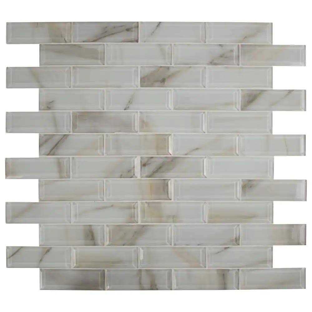 MSI Ivory Amber Beveled 12 in. x 12 in. Glossy Glass Subway Mosaic Wall Tile GLSST-IVOAMB8MM - Image 5