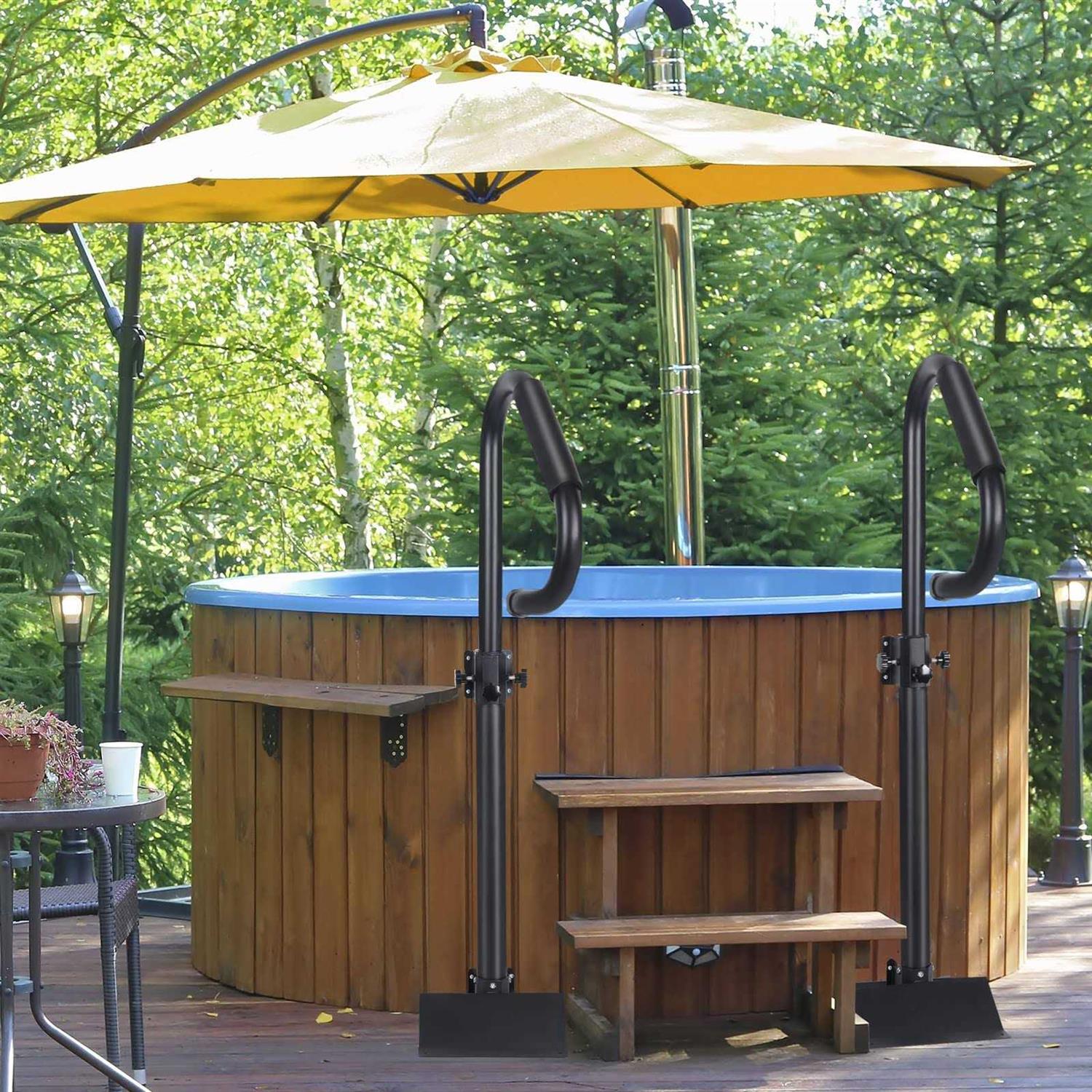 Neorexon Hot Tub Handrails 38-58 Adjustable Height SPA Handrail with 360 Swivel Option& Non-Slip Handle - Image 3