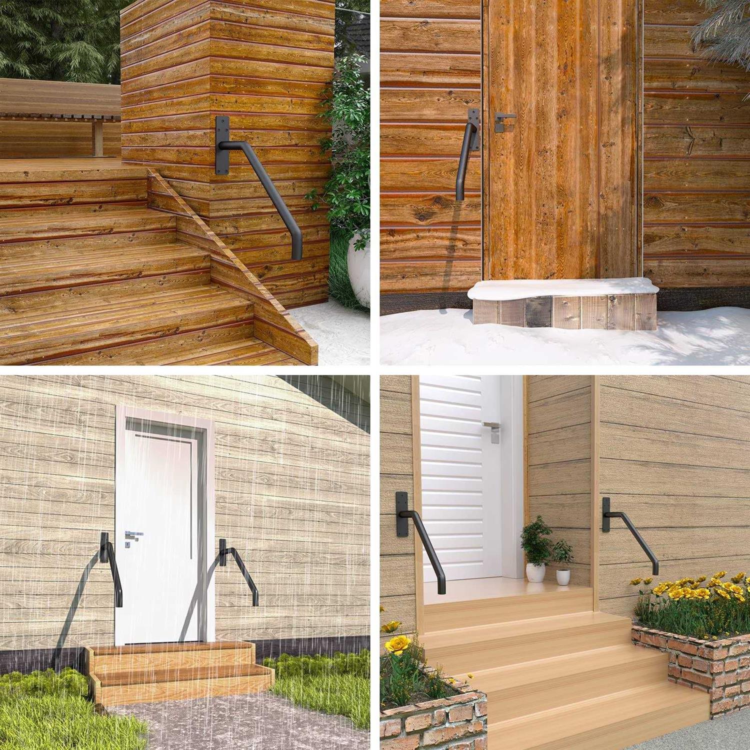 Muzata Garage Railing Sturdy Thicker Diameter Wall Mount Hold Tight Rail - Image 4