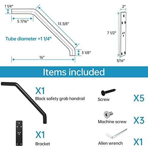 Muzata Garage Railing Sturdy Thicker Diameter Wall Mount Hold Tight Rail - Image 5