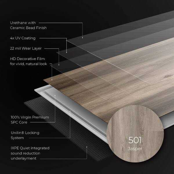Lucida Surfaces Maxcore 28 MIL x 7.3 in. W x 48 in. L Click Lock Waterproof Luxury Vinyl Plank Flooring - Image 3