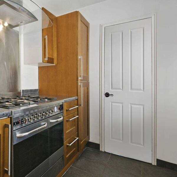 Masonite 80 in. 4-Panel Hollow-Core Smooth Primed Composite Single Prehung Interior Door - Image 3