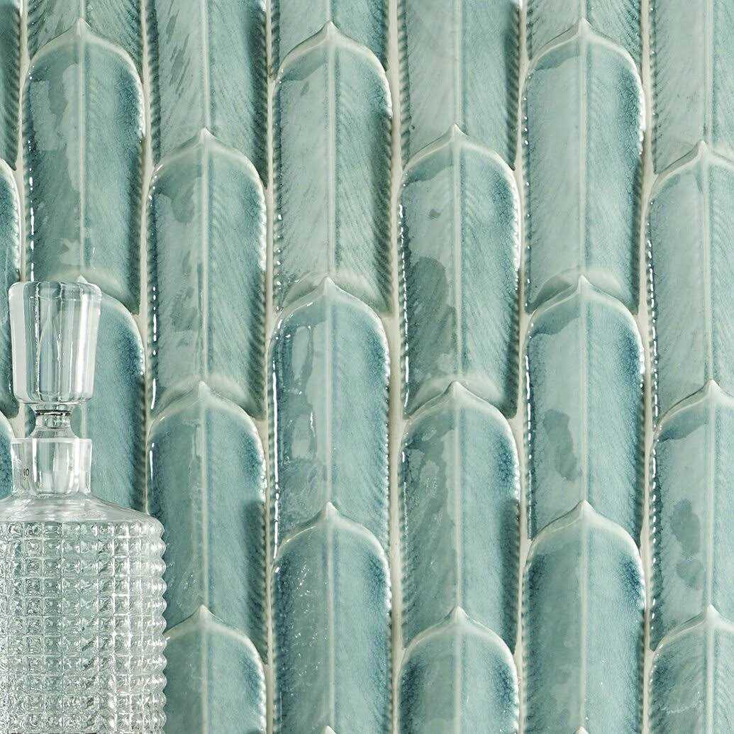 Ivy Hill Tile Arrow Green 12.75 in. x 12.8 in. Polished Ceramic Mosaic Tile - Image 3