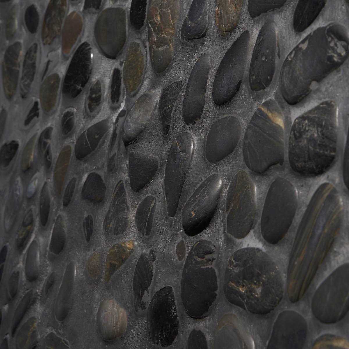 Ivy Hill Tile Sample Cobblestone Obsidian Black Pebble Mosaic Tile - Image 5