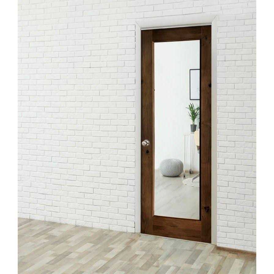 Krosswood Doors Modern Knotty Alder Clear Glass Window Interior Wood Door - Image 5