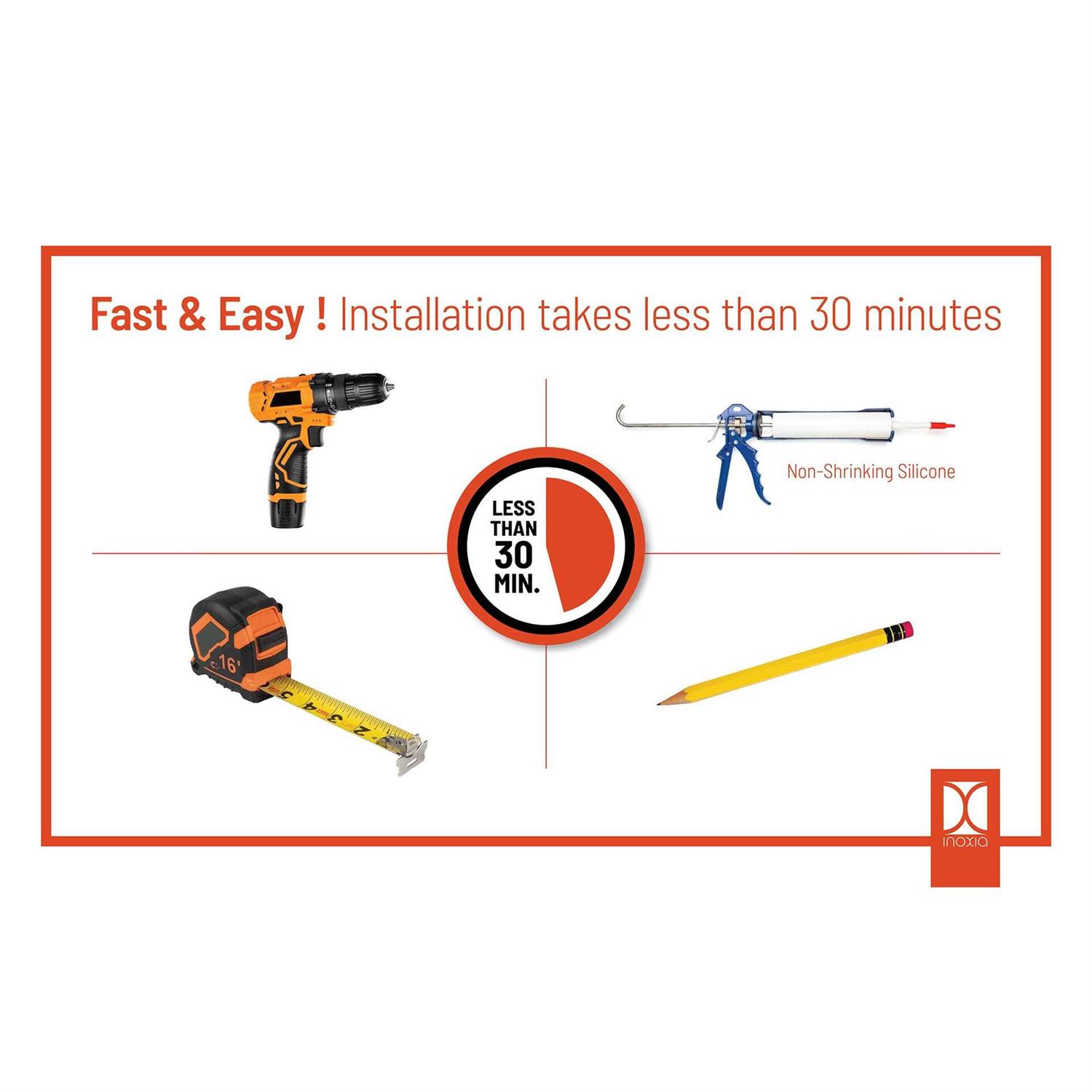 Inoxia 1-in x 30-in Stainless Steel Silver Backsplash Panels | TCS-S - Image 4